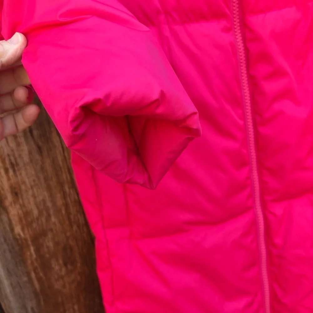 J. Crew Coral Puffer Long Coat w/Belt & Zip-up Front Size XS